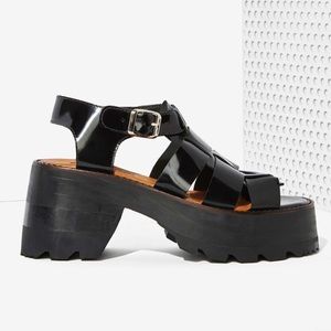 COPY - Sabrina Tach Fish Leather Chunky Platform …